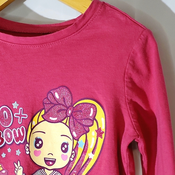 Old Navy Magenta Pink "JoJo + BowBow" Kids Long Sleeve Shirt - Size 3T - Picture 3 of 13